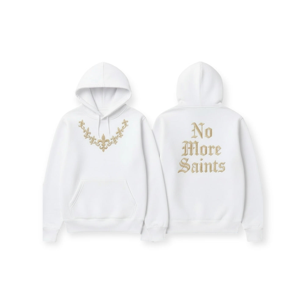 No More Saints White Hoodie